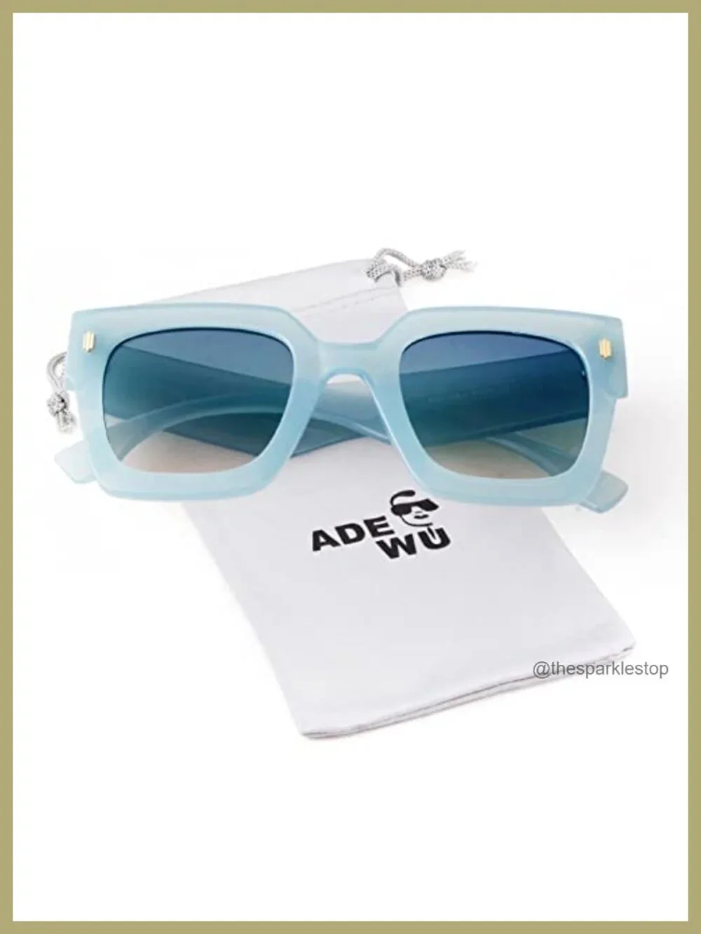 Oversized Square Sunglasses for Women UV400 Protection Plastic Frame Trendy
